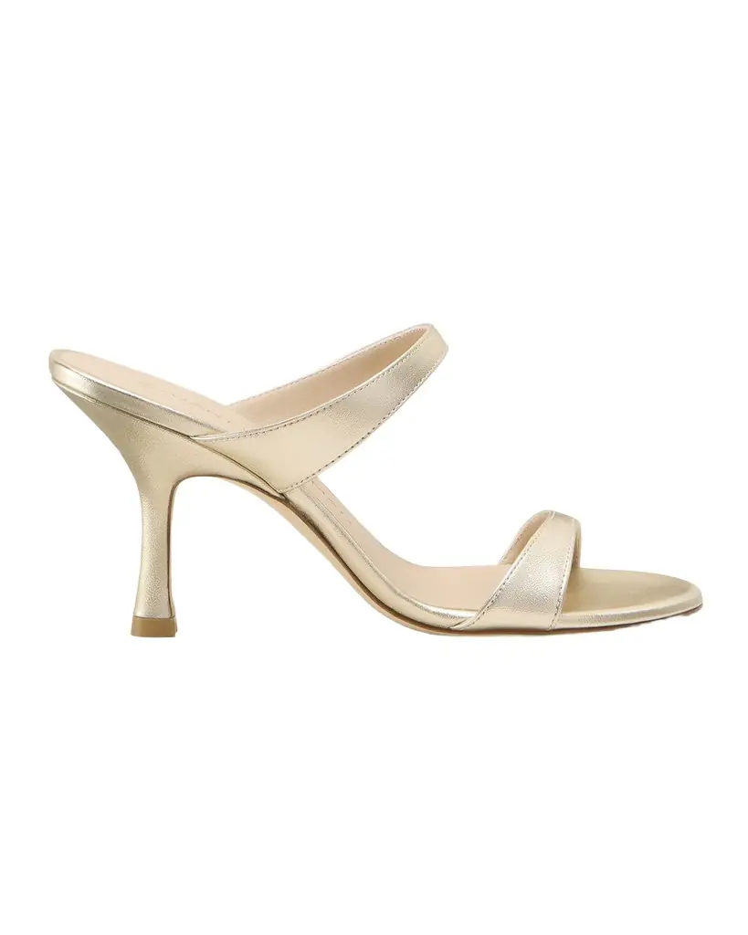 Stuart Weitzman Nudist Metallic Dual-Band Slide Sandals