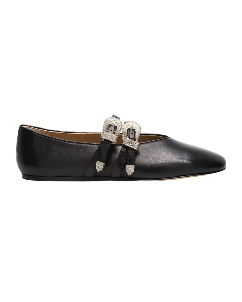 Le Monde Beryl Claudia Mary Jane Buckle Leather Ballerina Flats - Women's Shoes