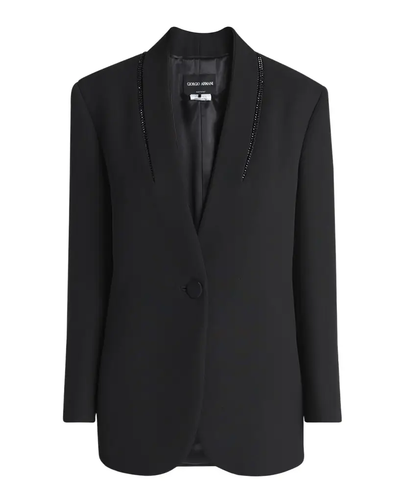 Giorgio Armani Beaded Silk Tuxedo Jacket