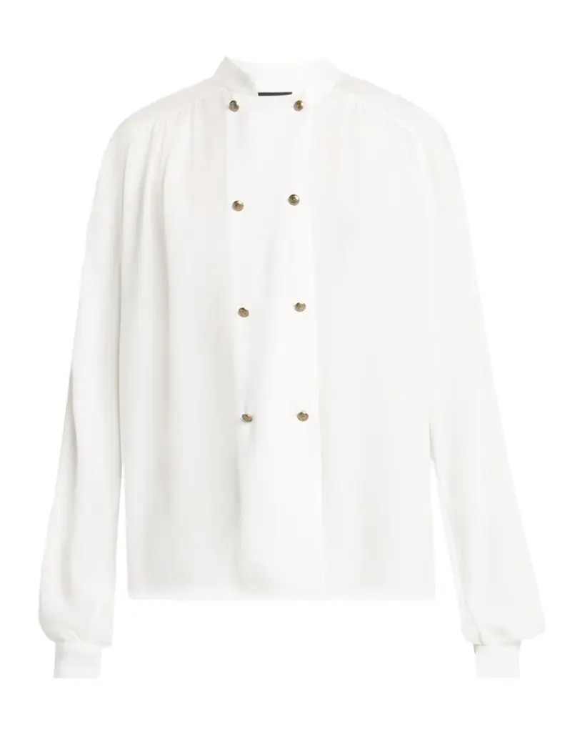 Giorgio Armani Double-Breasted Silk Blouse
