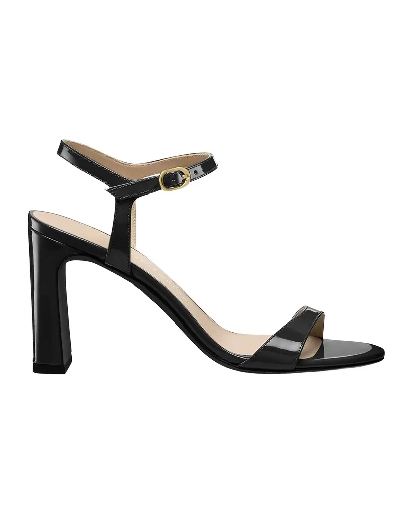 Stuart Weitzman Babette Patent Leather Ankle-Strap Sandals