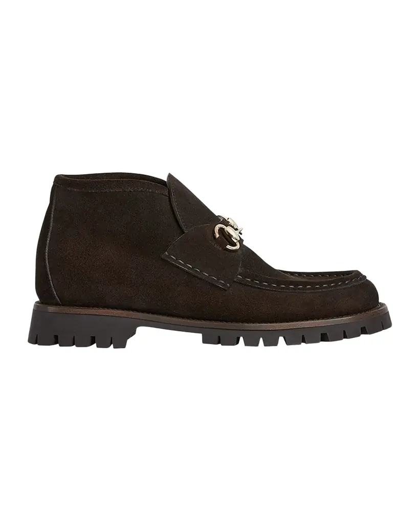Gucci Sylke Suede Horsebit Booties