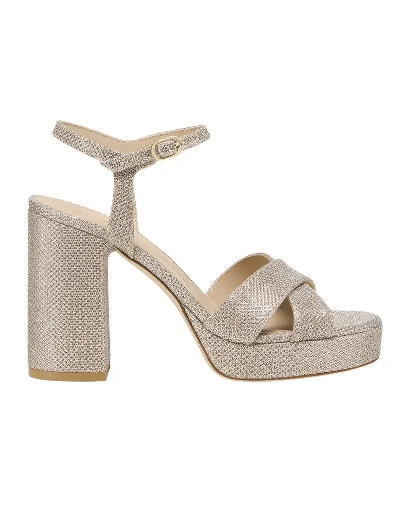 Stuart Weitzman Dayna Metallic Crisscross Platform Sandals
