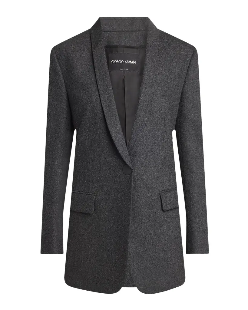 Giorgio Armani Cashmere Flannel Single-Breasted Blazer