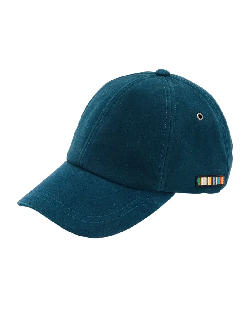 Paul Smith Men 's Suede Signature Stripe Applique Baseball Cap