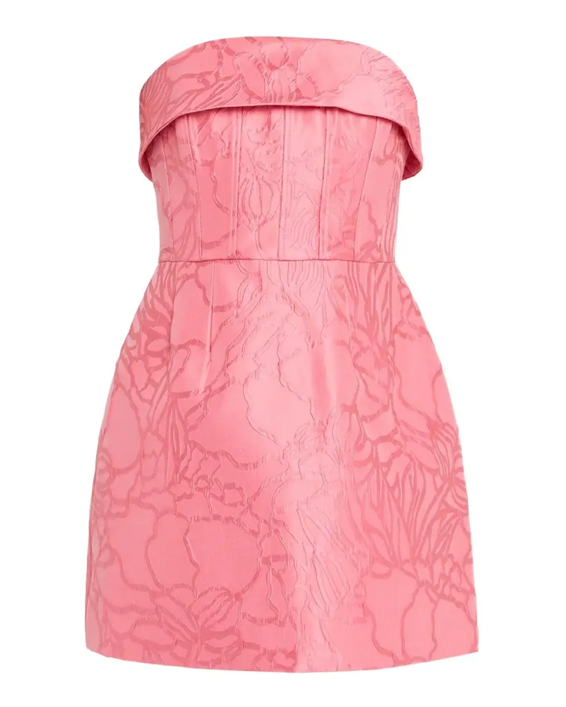 REBECCA VALLANCE Petra Strapless Jacquard Corset Mini Dress