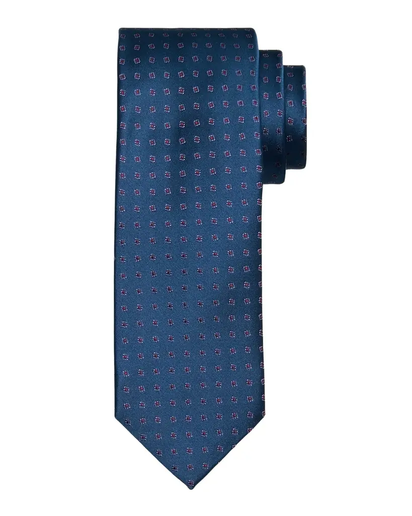 Charvet Men 's Micro-Geometric Jacquard Silk Tie