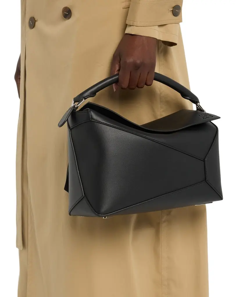 Loewe Puzzle Edge Medium Top-Handle Bag in Grained Leather