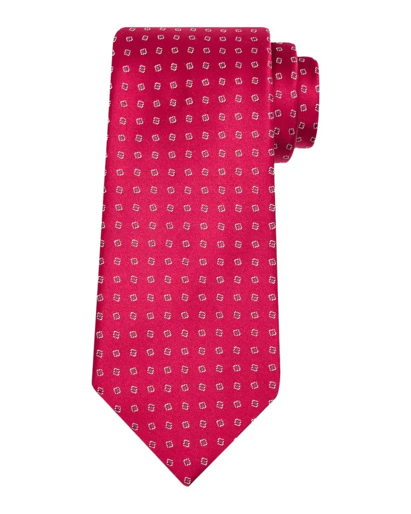 Charvet Men 's Micro-Geometric Jacquard Silk Tie - Women's Accessories