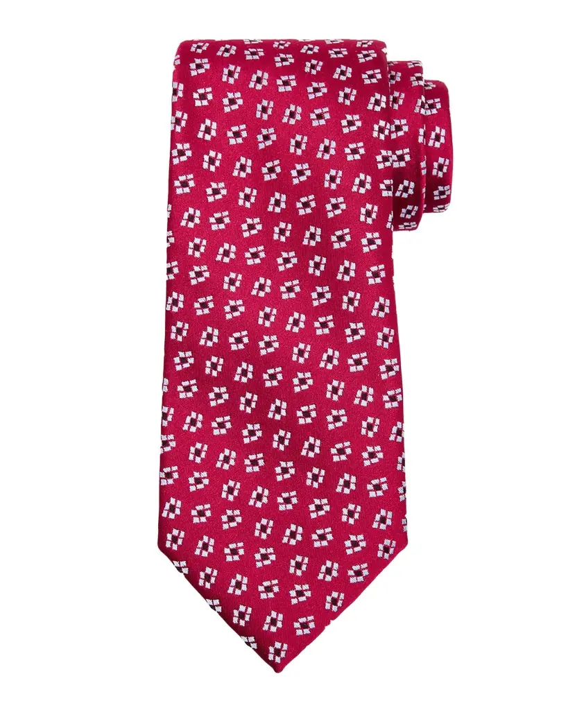 Charvet Men 's Jacquard Woven Geometric Silk Tie