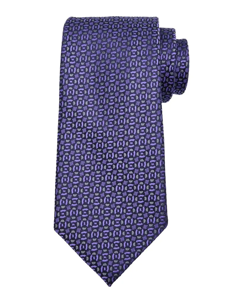 Charvet Men 's Jacquard Woven Geometric Silk Tie