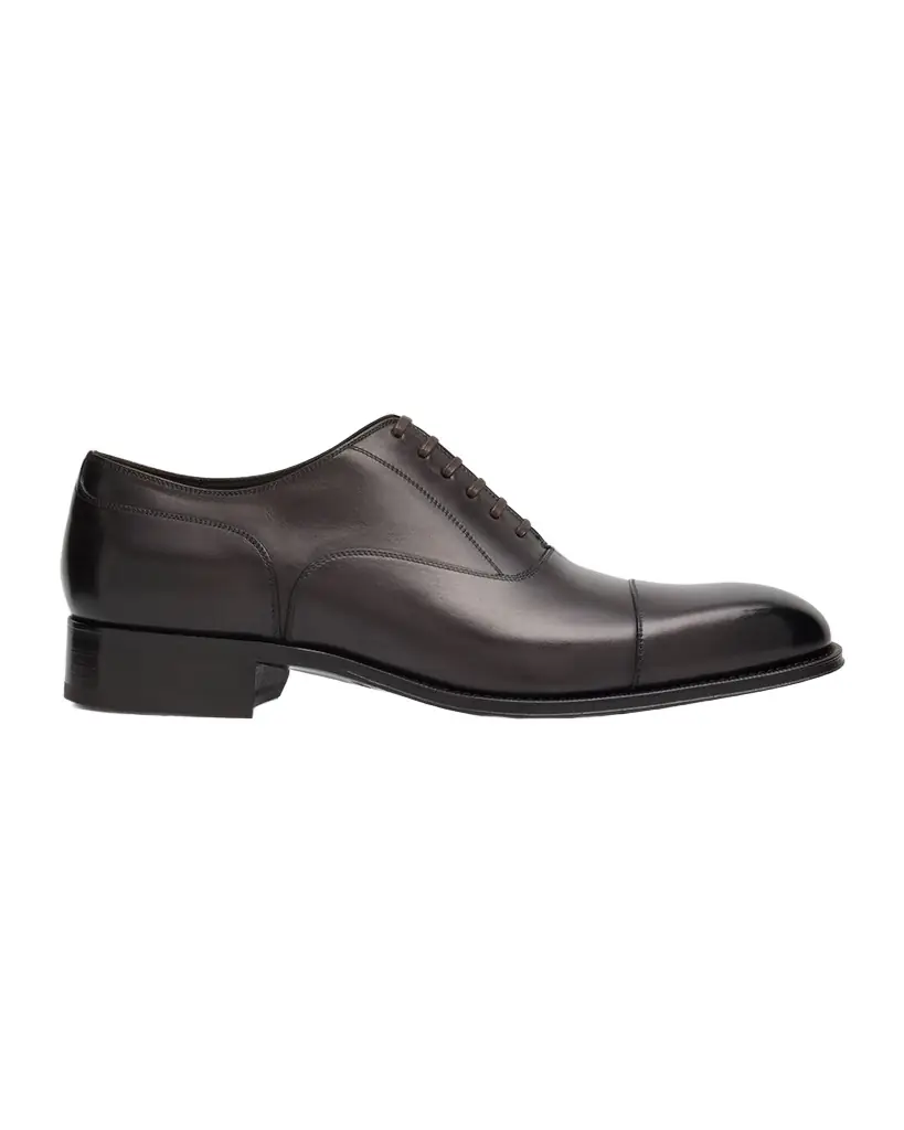 TOM FORD Men 's Claydon Burnished Leather Derby Shoes