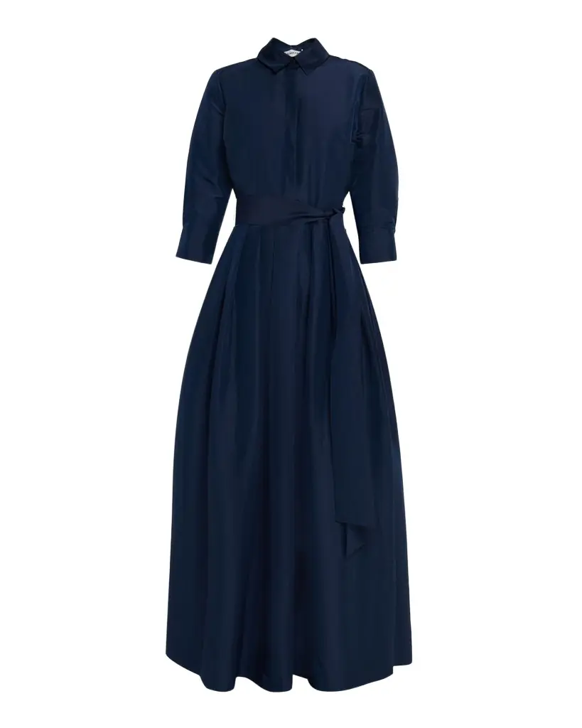 SIMKHAI Julip Pleated Tie-Waist Gown