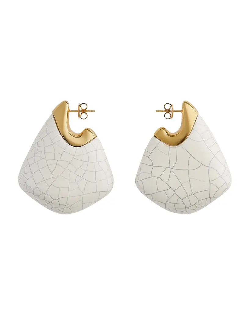 Bottega Veneta Large Fin Ceramic Earrings