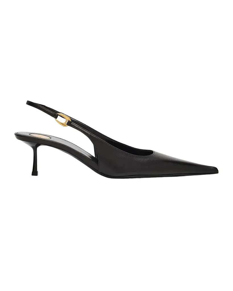 Saint Laurent Vendome Leather Slingback Pumps