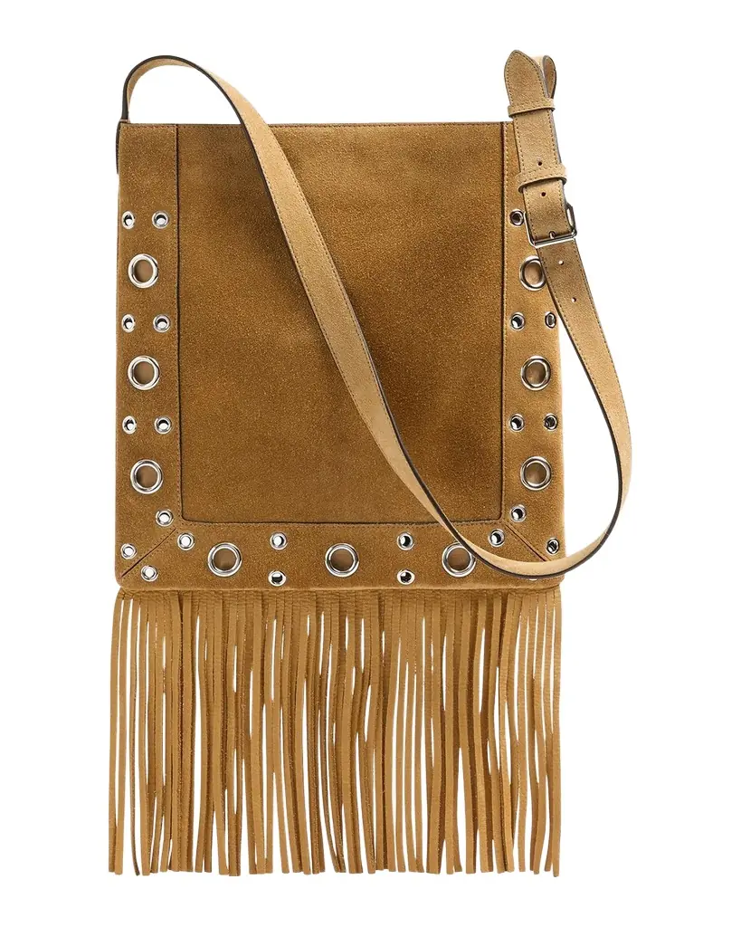 Valentino Garavani Nellcote Studded Fringe Suede Crossbody Bag