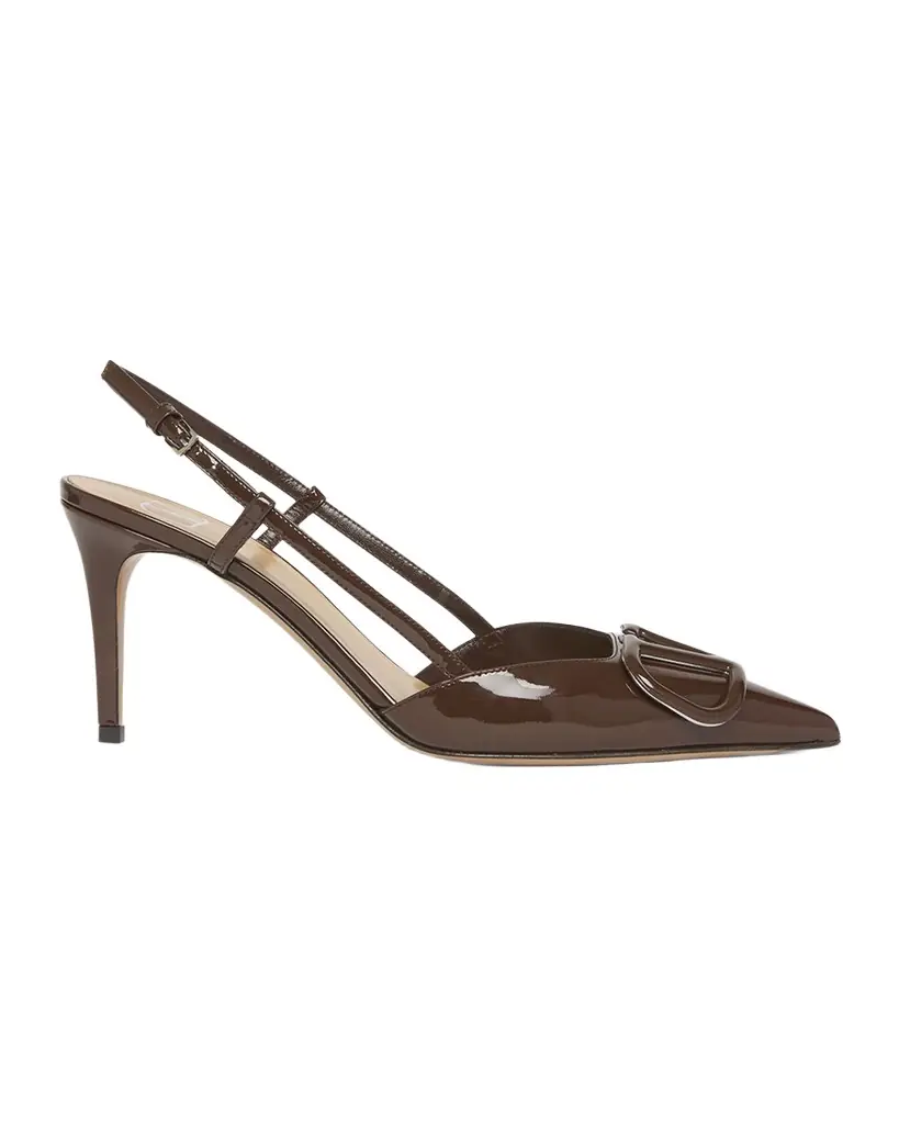 Valentino Garavani VLogo Signature Patent Leather Slingback Pumps