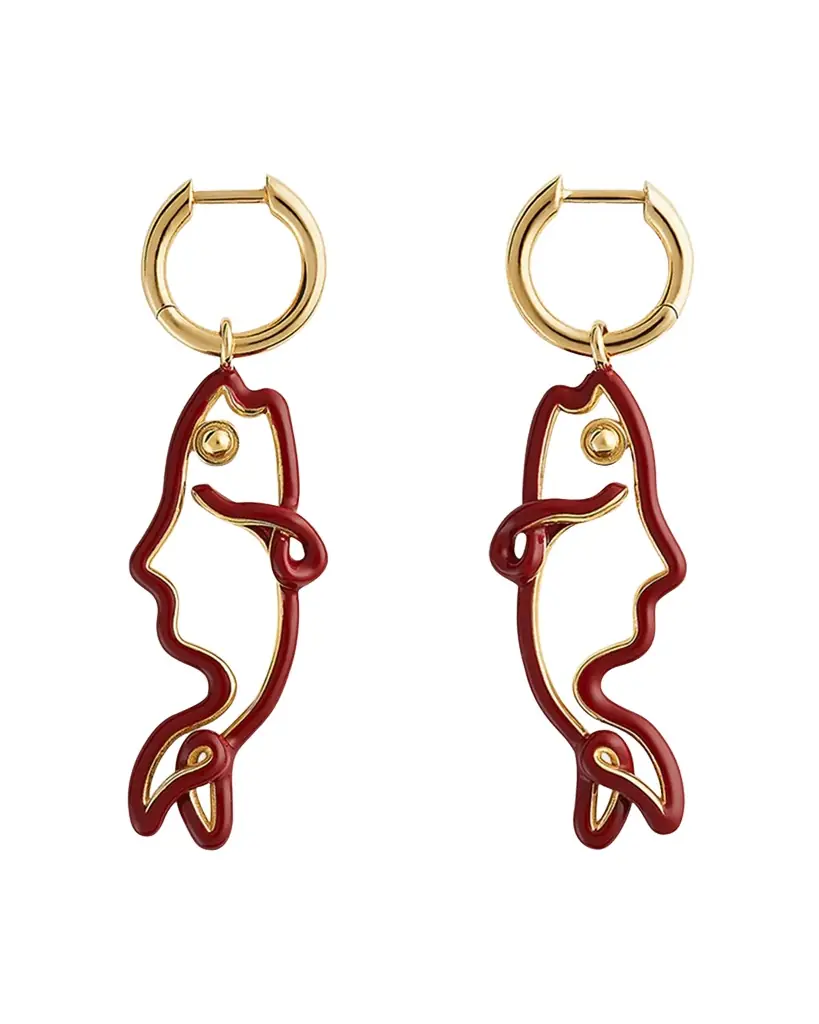 Bottega Veneta Enamel Fish Earrings