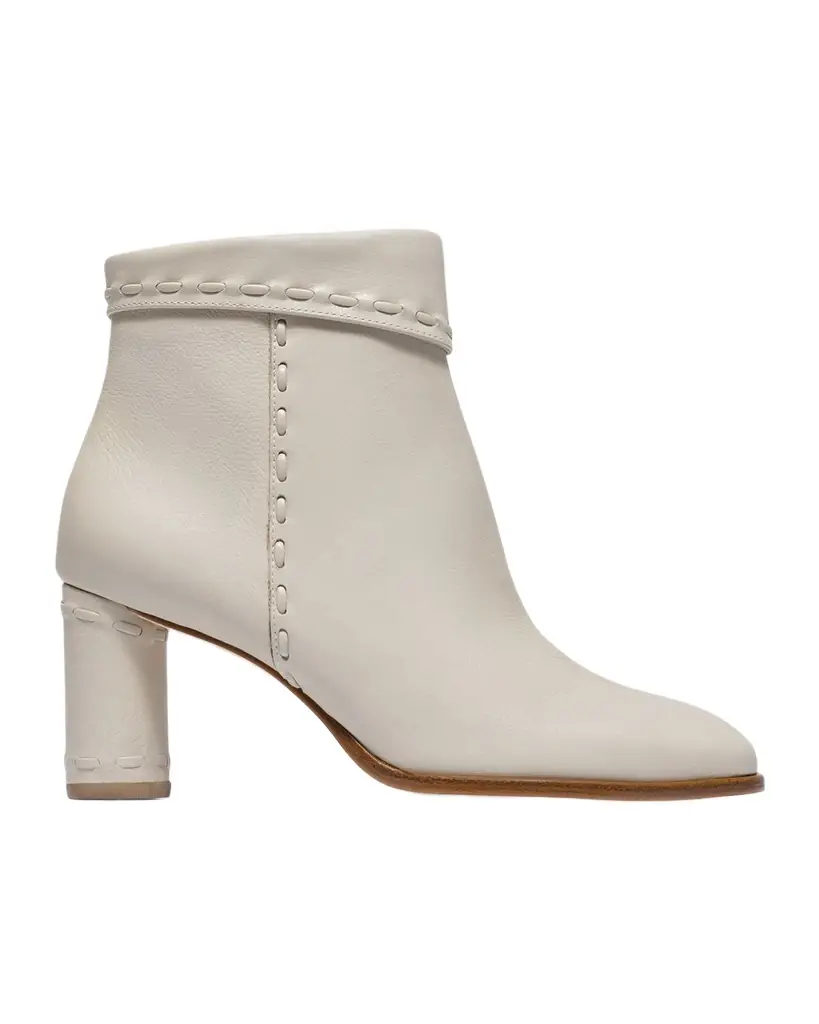 Bernardo Gene Whipstitched Leather Ankle Boots - Women's Shoes
