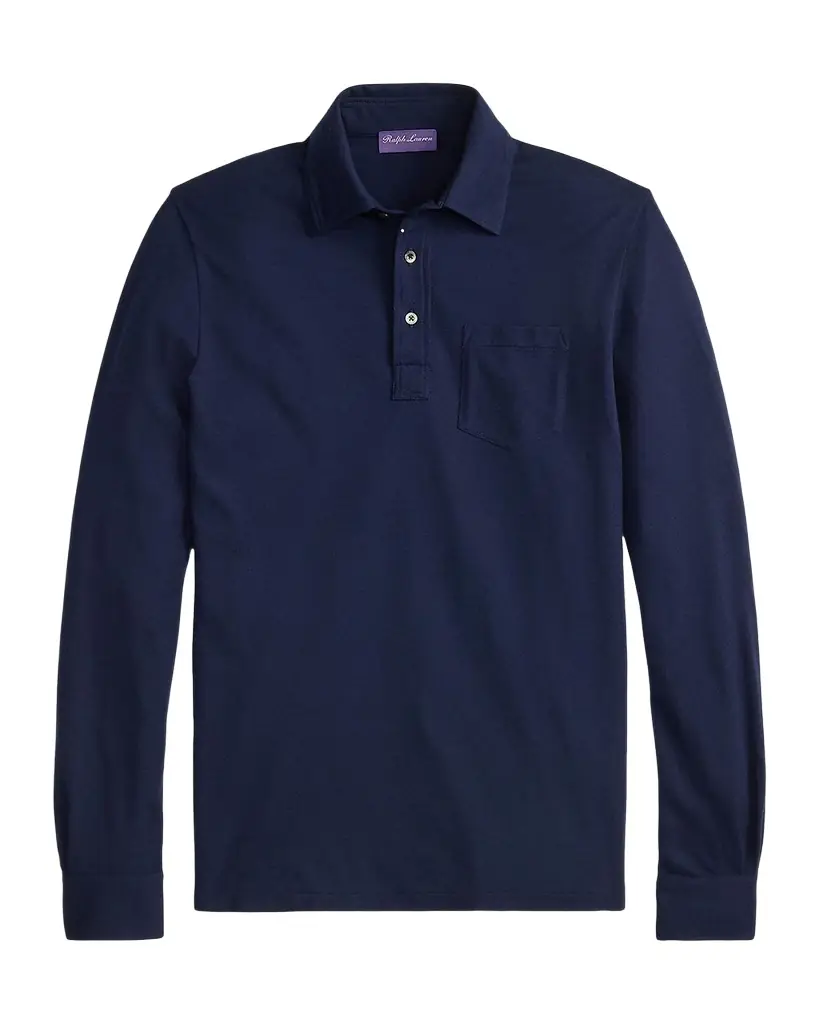 Ralph Lauren Purple Label Cotton-Cashmere Piqué Polo Shirt