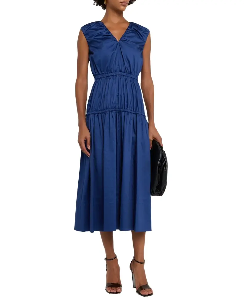 Joseph Sembat Sleeveless Cotton Sateen Midi Dress