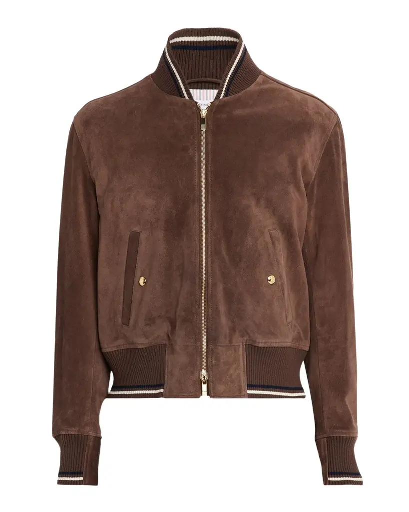 Thom Browne Men 's Browne 65 Suede Bomber Jacket