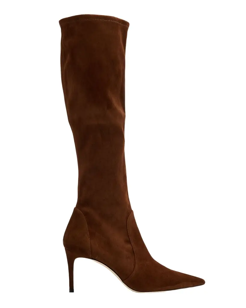 Stuart Weitzman Stuart Power Suede Stiletto Knee Boots