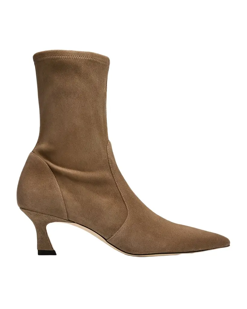 Stuart Weitzman 50mm Vinnie Suede Stretch Booties