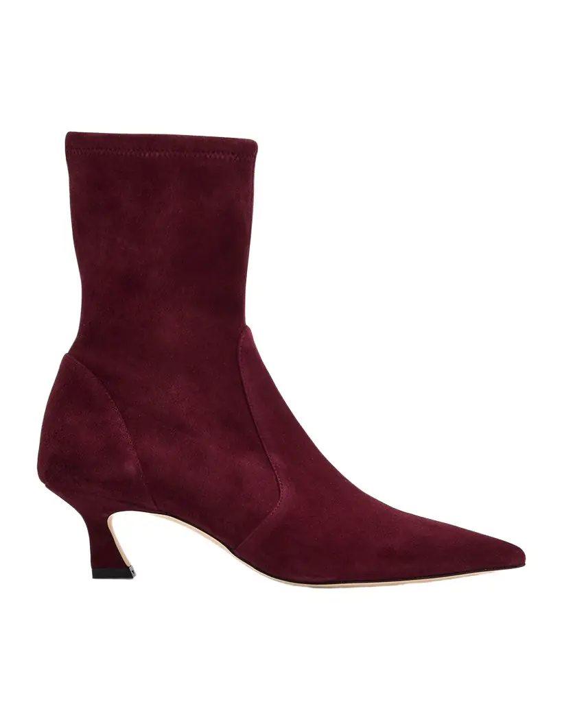 Stuart Weitzman 50mm Vinnie Suede Stretch Booties