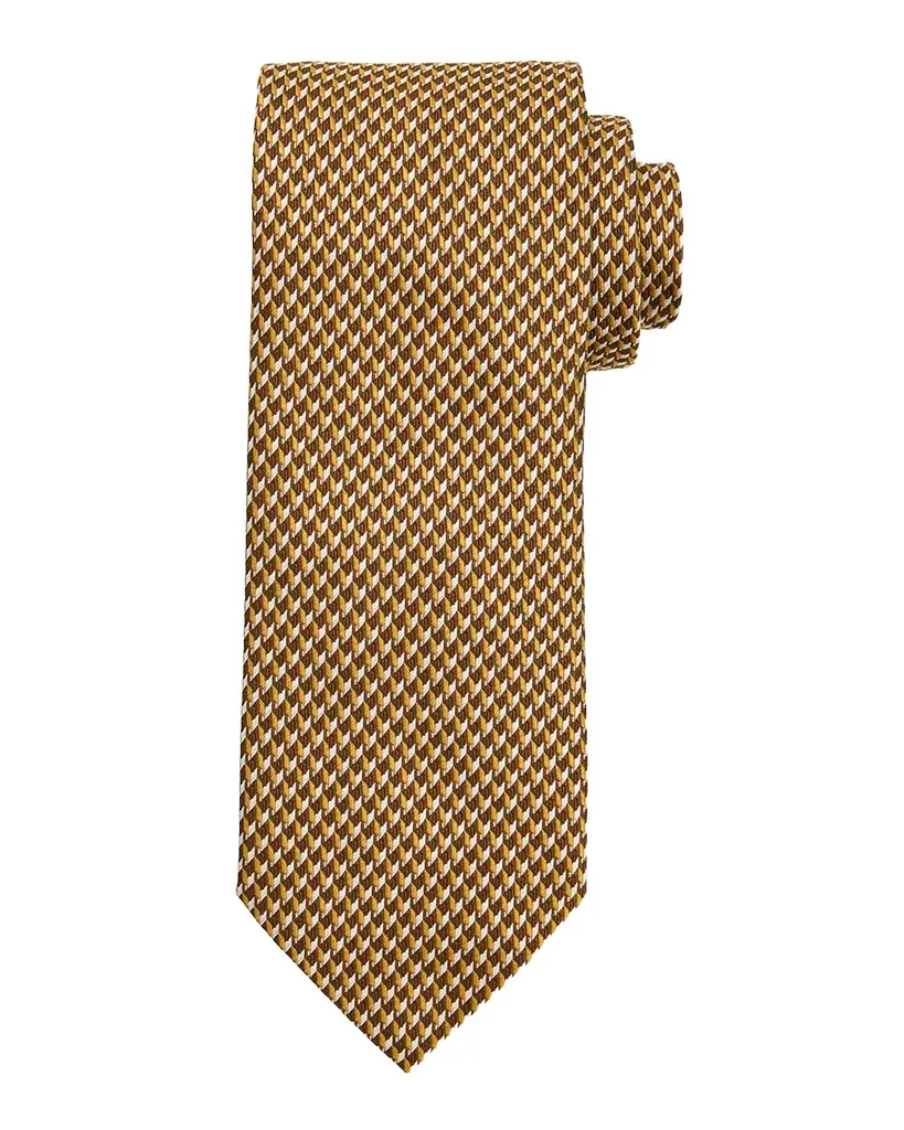 Brioni Men 's Geometric Check Silk Tie