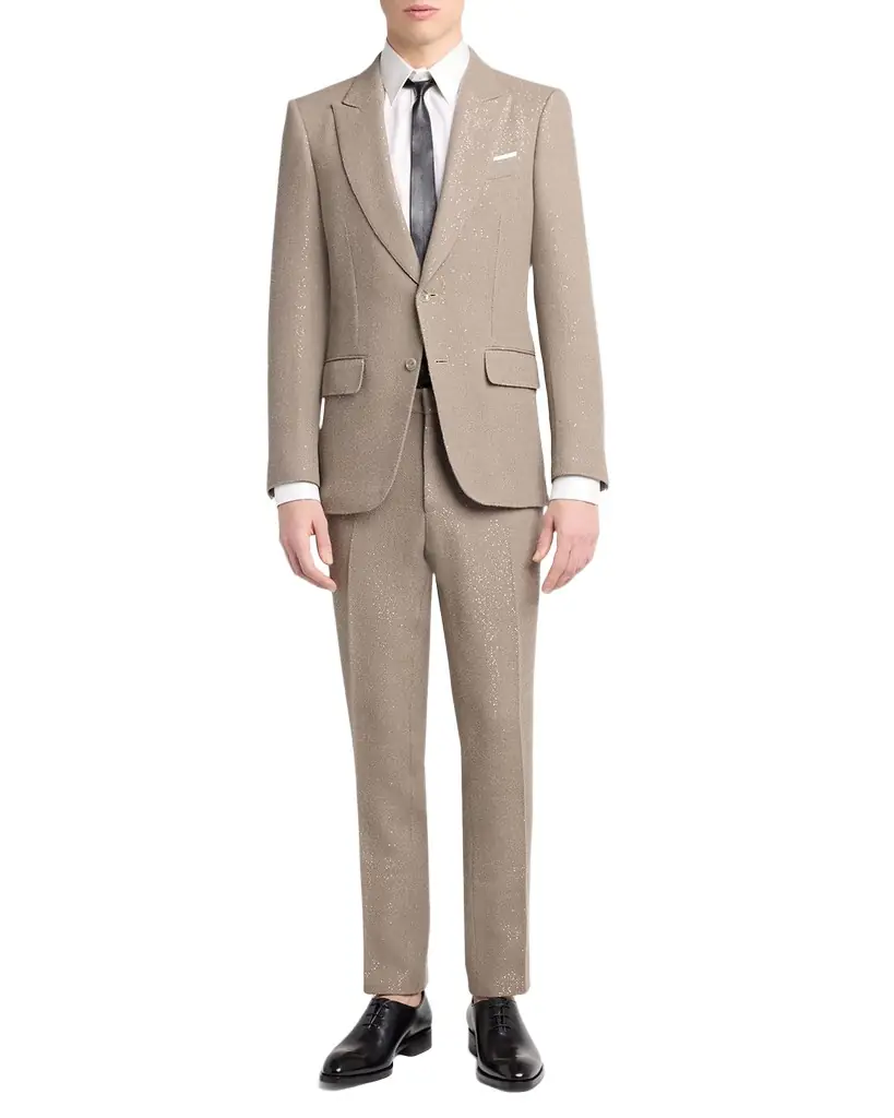 TOM FORD Men 's Cotton and Silk Jacquard-Trim Dress Shirt
