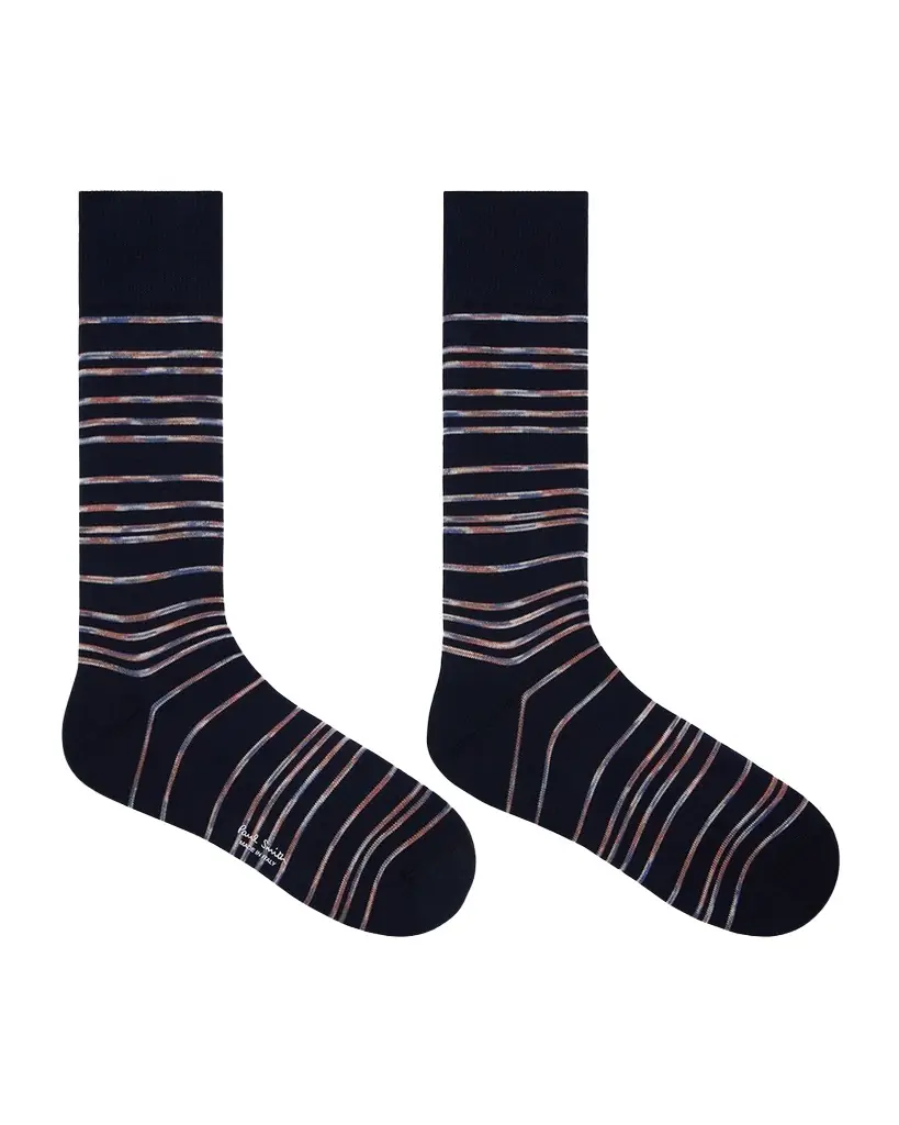Paul Smith Men 's Kew Multicolor Pinstripe Crew Socks
