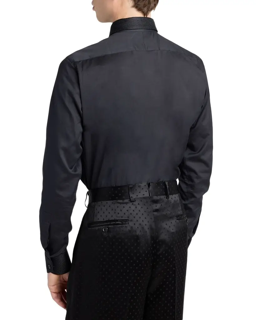 TOM FORD Men 's Cotton and Silk Jacquard-Trim Dress Shirt