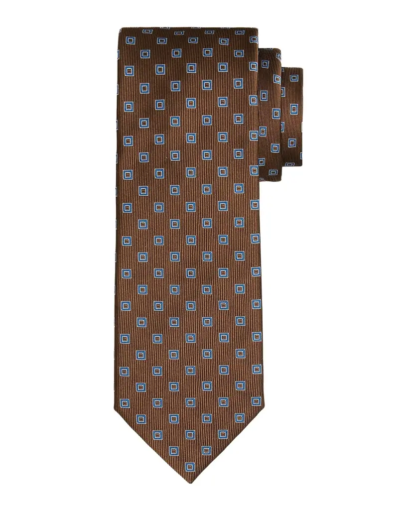 Brioni Men 's Woven Square Silk Tie