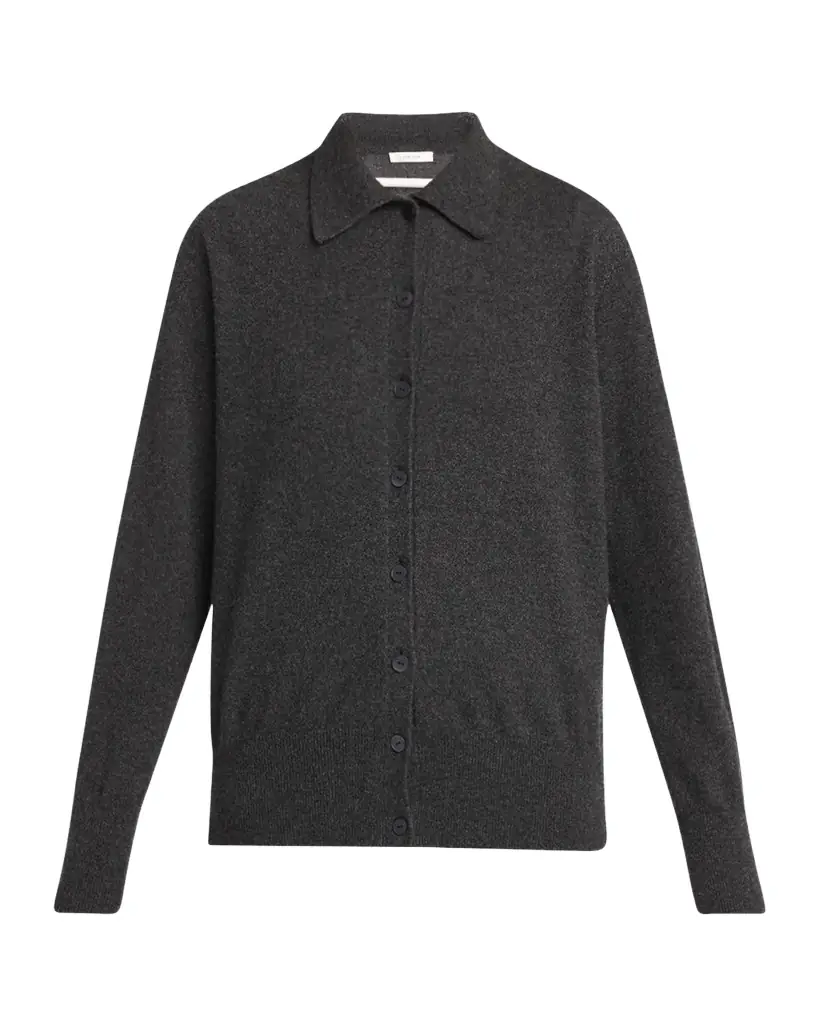 THE ROW Lillia Cashmere Collared Cardigan