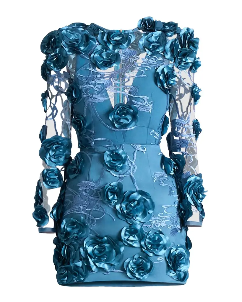 ZHIVAGO Aonia Floral Mesh Lace Mini Dress