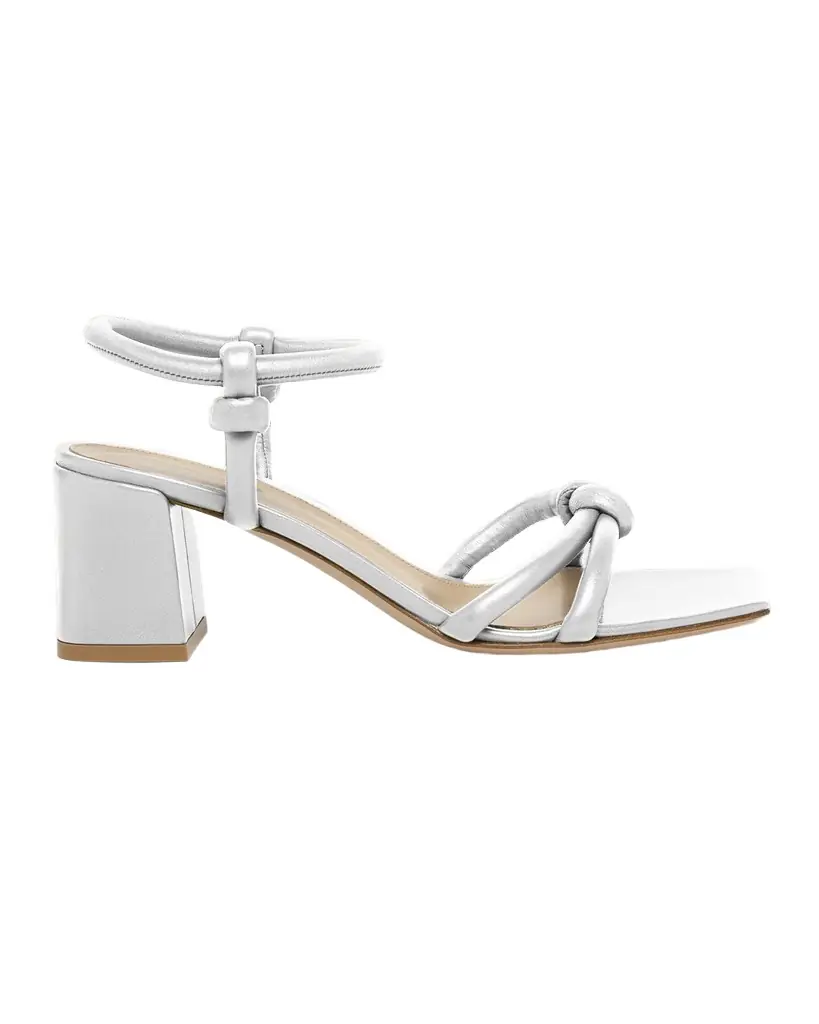 Gianvito Rossi Leather Knot Ankle-Strap Sandals