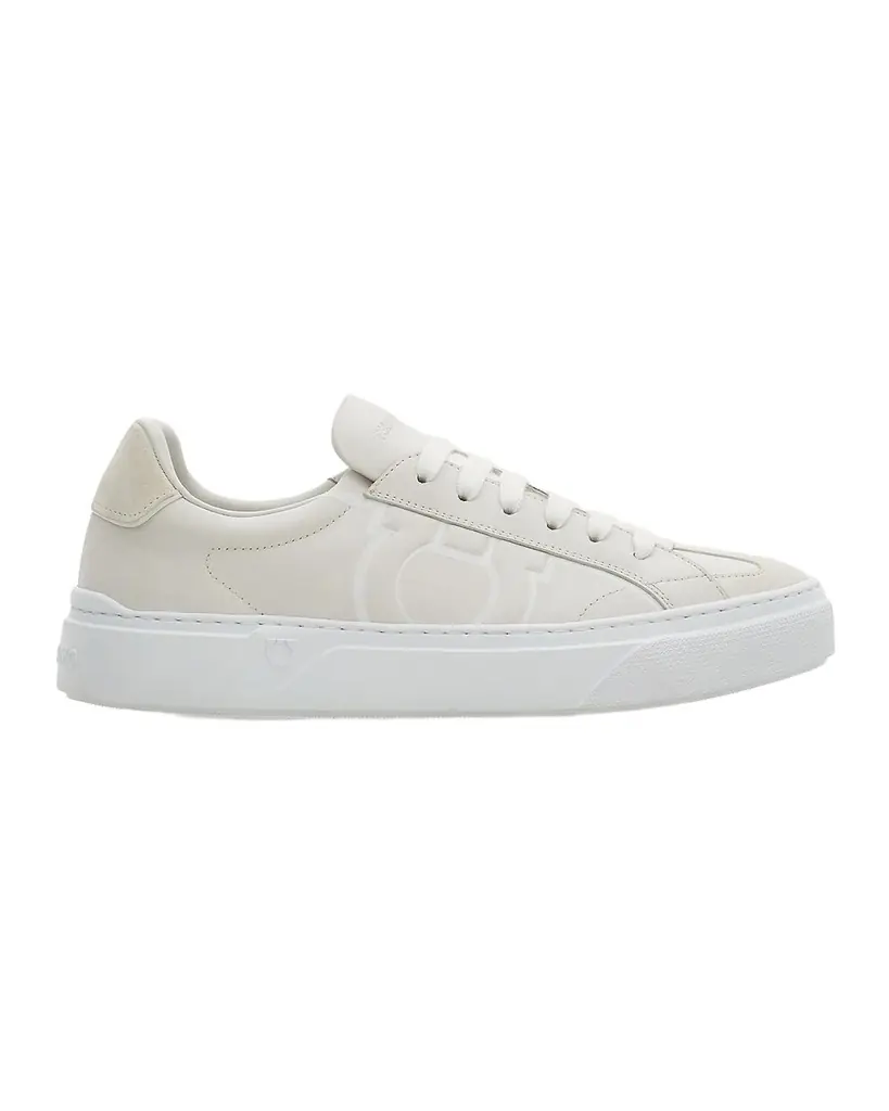 Ferragamo Men 's Gancini Leather Low-Top Sneakers