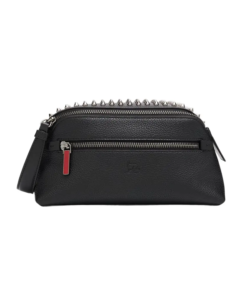 Christian Louboutin Men 's Funky Leather Empire Spikes Travel Pouch