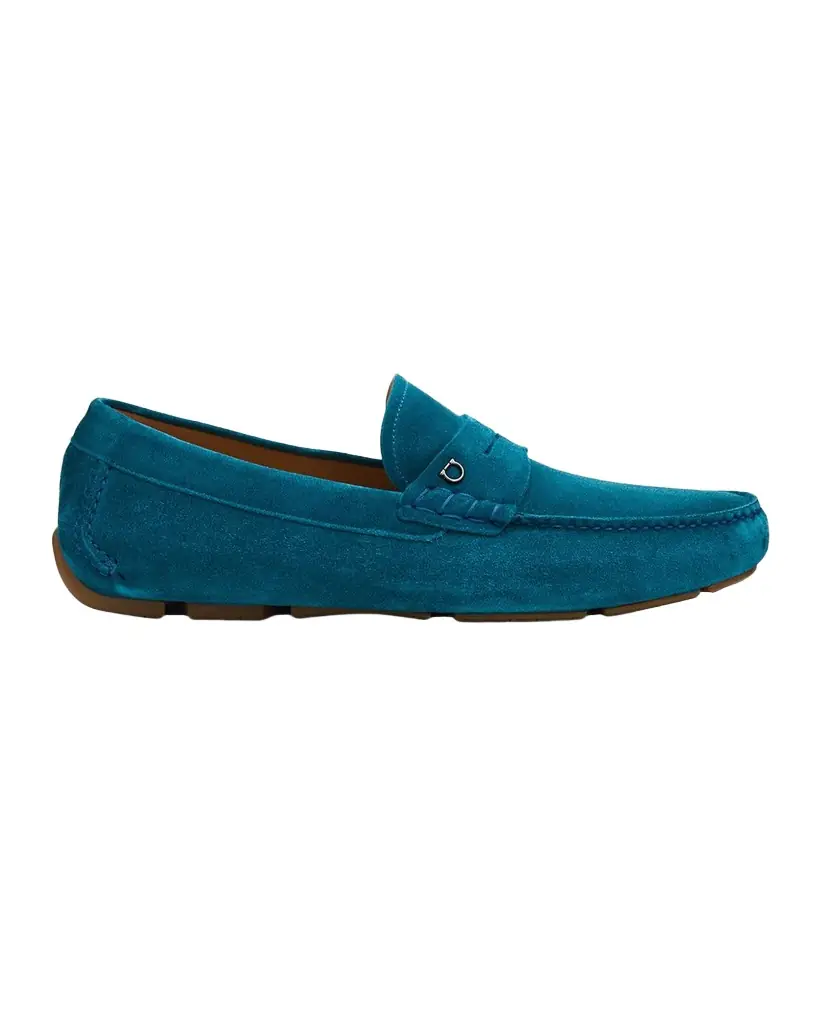 Ferragamo Men 's Petite-Gancini Suede Driving Loafers