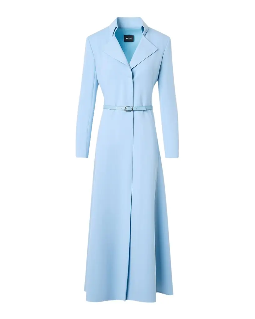 Akris Belted Wool Double-Face Dress