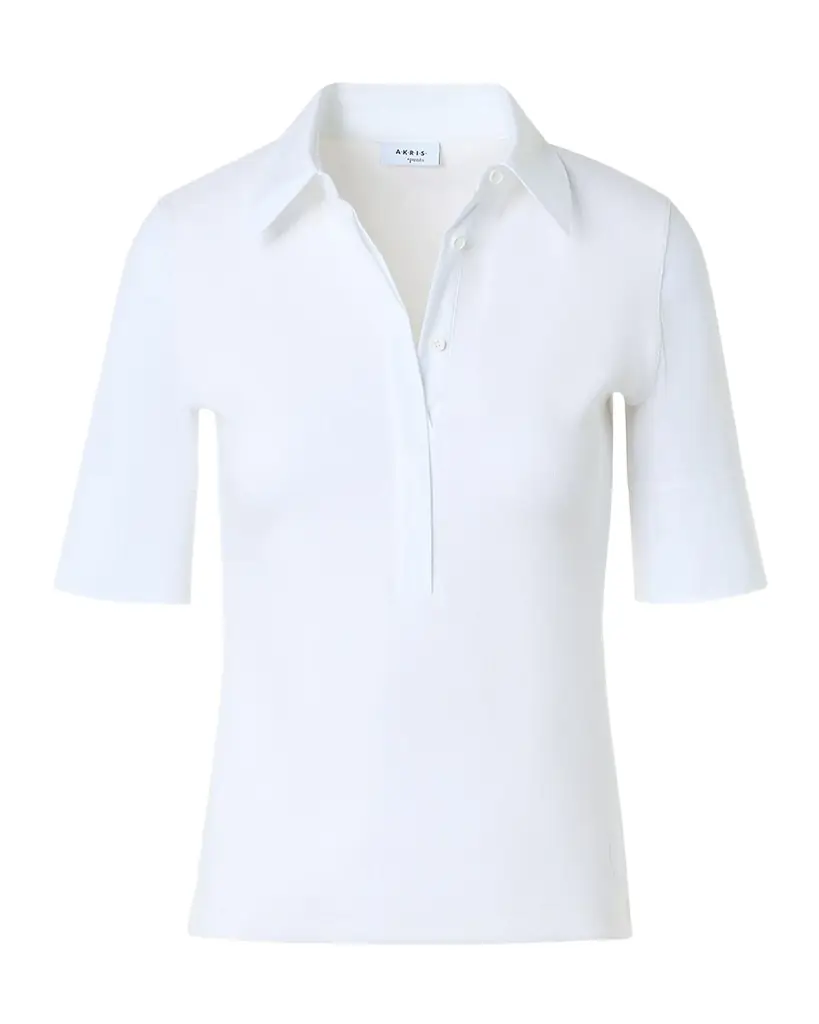 Akris punto Mixed-Media Short-Sleeve Polo Shirt