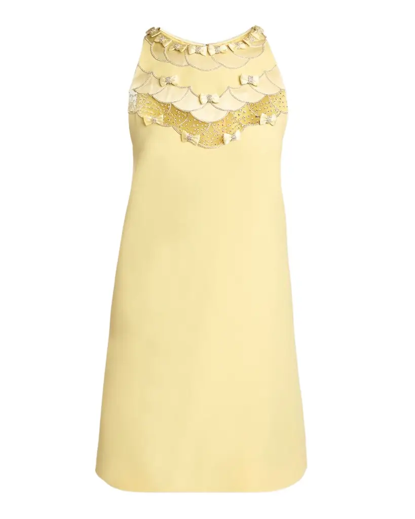 Valentino Garavani Sleeveless Embroidered Mini Shift Dress - Women's Clothing