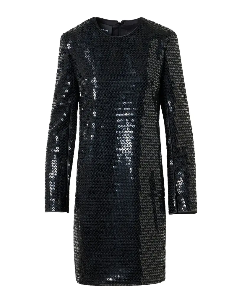 Akris Corded Sequin Short Cocktail Dress