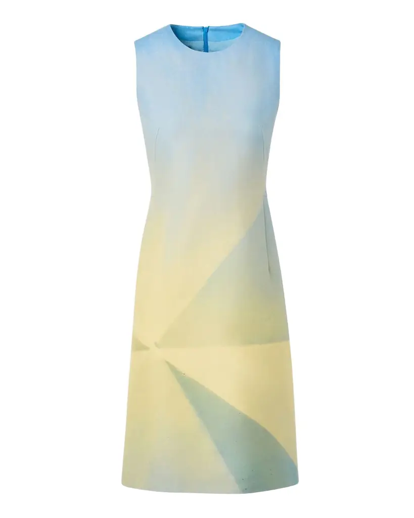 Akris Sunbeam Print Silk Sleeveless Dress