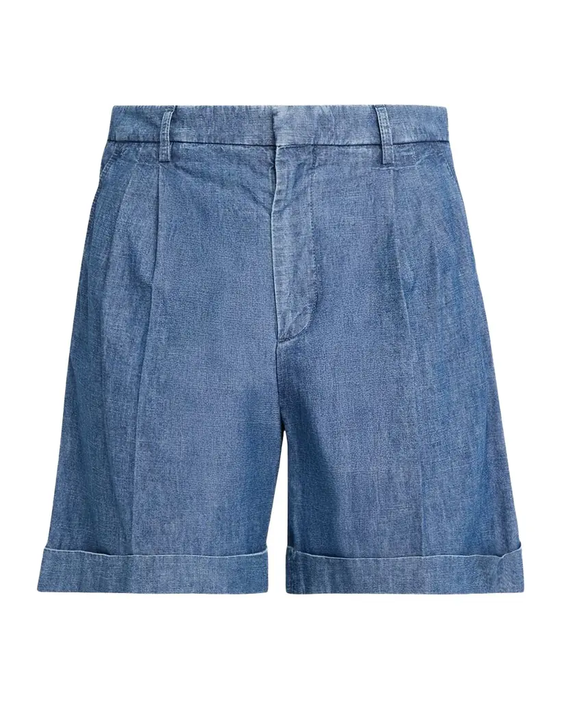 Valentino Garavani Men 's Crochet-Trim Denim Shorts