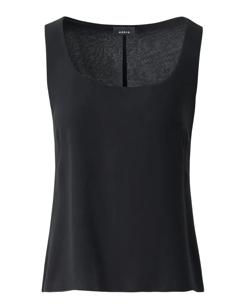 Akris Scoop-Neck Silk Georgette Tank Top