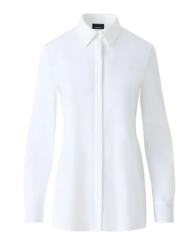 Akris Contrast-Cuff Cotton Poplin Button-Down Shirt