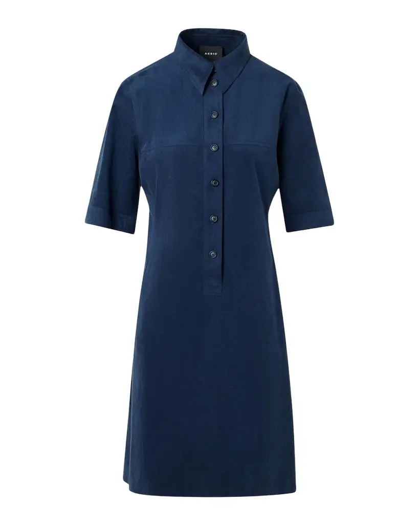 Akris Techno Ultrasuede Mini Polo Shirtdress