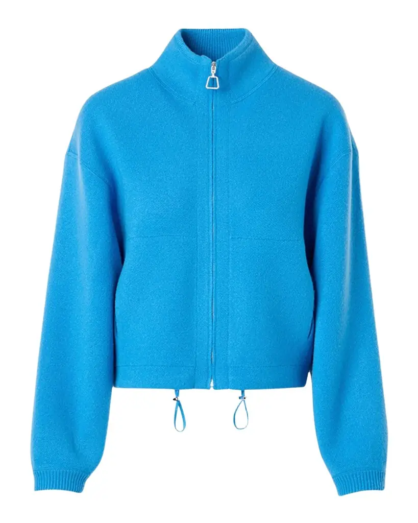 Akris Cashmere Pique Knit Zip Cardigan